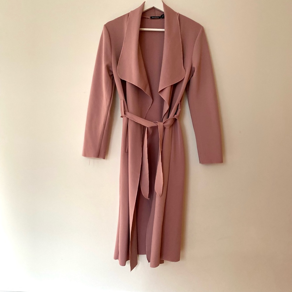 Duster coat with belt by Boohoo
